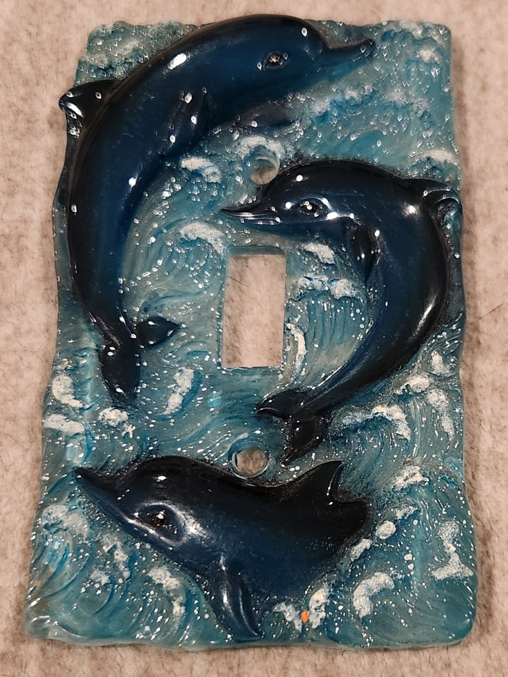 Resin Decorative Dolphin Light Switch Cover Plate -  Ocean Sea Design